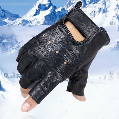 Half Finger Leather Driving Gloves