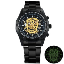 Men Steel Strap Mechanical Skull Watch