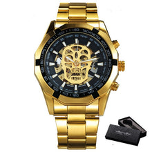 Men Steel Strap Mechanical Skull Watch