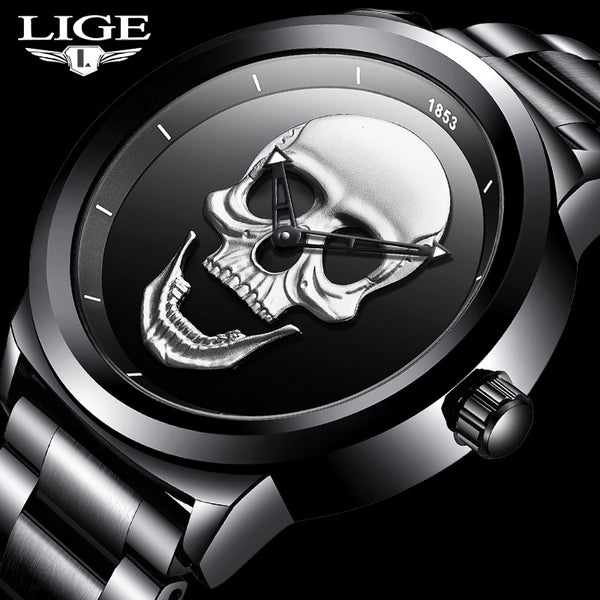 Cool Punk 3D Skull Men Watch