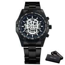 Men Steel Strap Mechanical Skull Watch