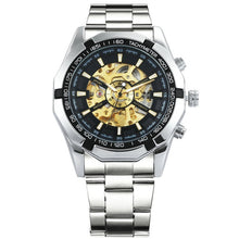 Men Steel Strap Mechanical Skull Watch