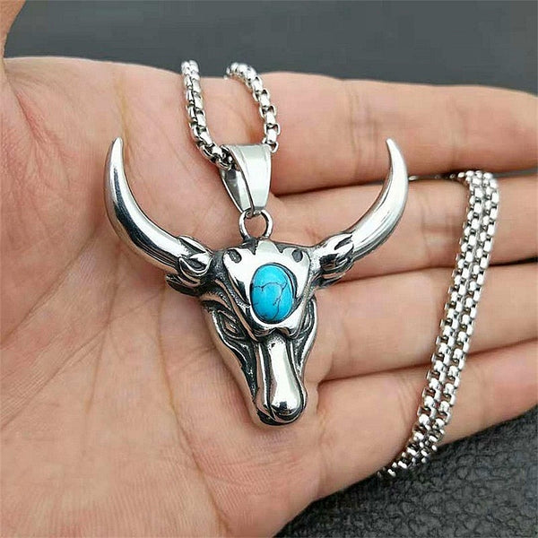 Men Steel Long Chain Gothic Pendant